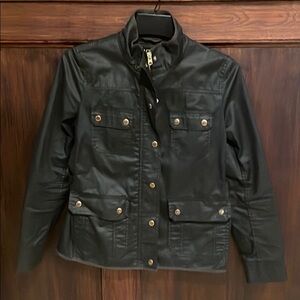 Jcrew waxed black jacket
